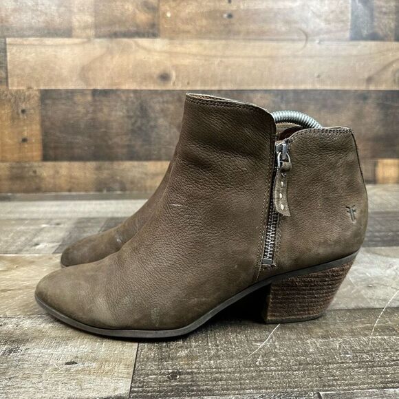 FRYE judith ankle booties womens size 10 brown suede - Picture 3 of 11